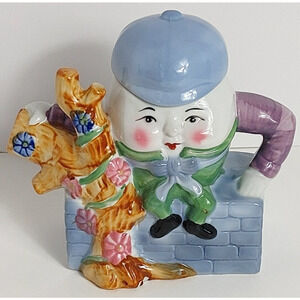 Humpty Dumpty Teapot Ceramic Decorative Collectible Vintage FEITX Nursery Rhyme